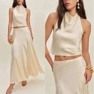 Reformation Sera Silk Two Piece Set Brand New